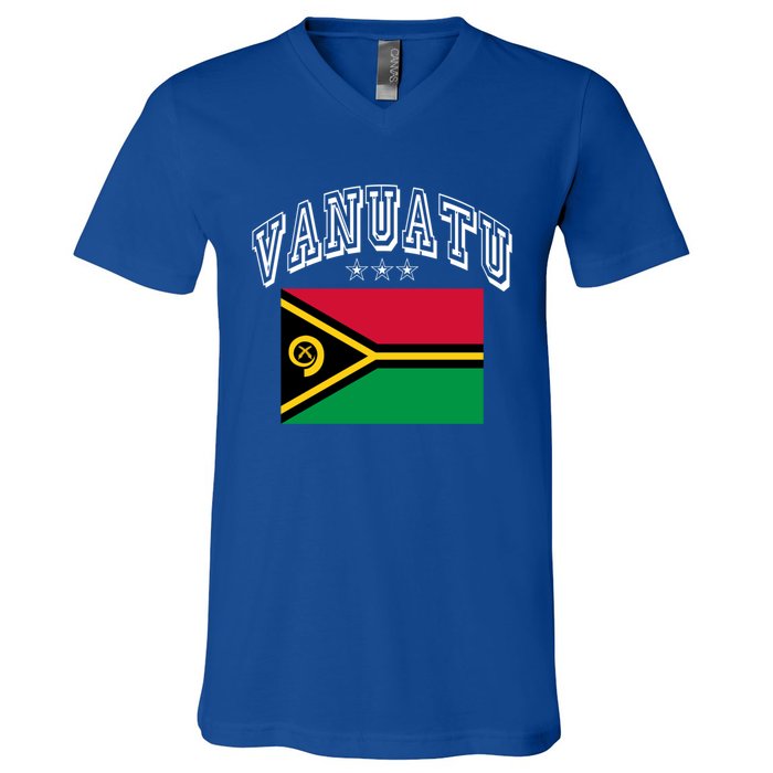 Vanuatu Patriotic Throwback Flag Souvenir Gift V-Neck T-Shirt