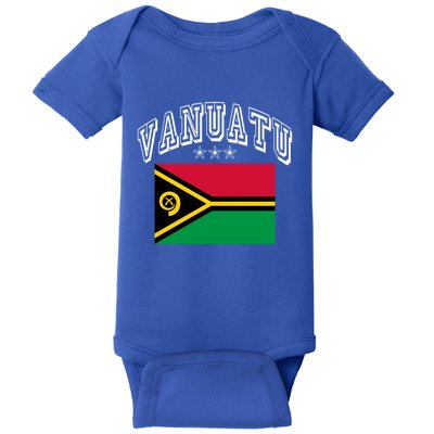 Vanuatu Patriotic Throwback Flag Souvenir Gift Baby Bodysuit