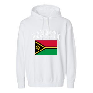 Vanuatu Patriotic Throwback Flag Souvenir Gift Garment-Dyed Fleece Hoodie