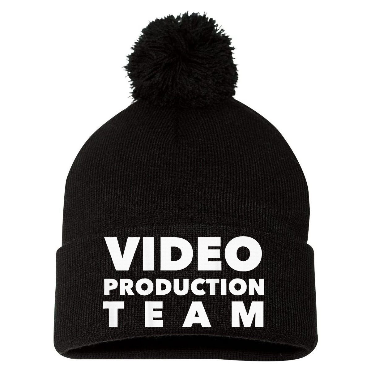 Video Production Team Pom Pom 12in Knit Beanie