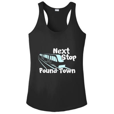 Visit Pound Town Funny Adult Sexual Humor Ladies PosiCharge Competitor Racerback Tank