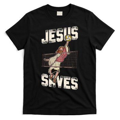 Volleyball Player Team Jesus Vintage Jesus Saves T-Shirt