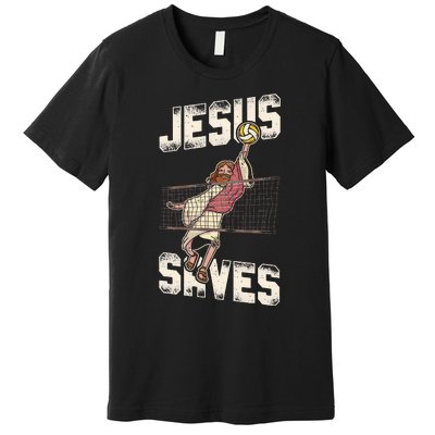 Volleyball Player Team Jesus Vintage Jesus Saves Premium T-Shirt