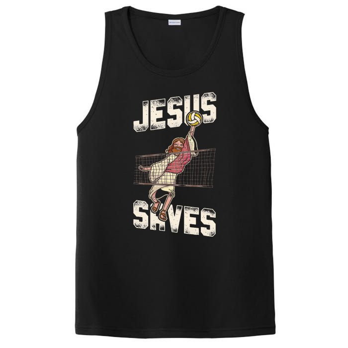 Volleyball Player Team Jesus Vintage Jesus Saves PosiCharge Competitor Tank