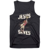 Volleyball Player Team Jesus Vintage Jesus Saves Tank Top