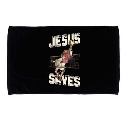 Volleyball Player Team Jesus Vintage Jesus Saves Microfiber Hand Towel