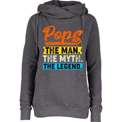 VINTAGE POPS THE MAN THE MYTH THE LEGEND Fathers Day Womens Funnel Neck Pullover Hood