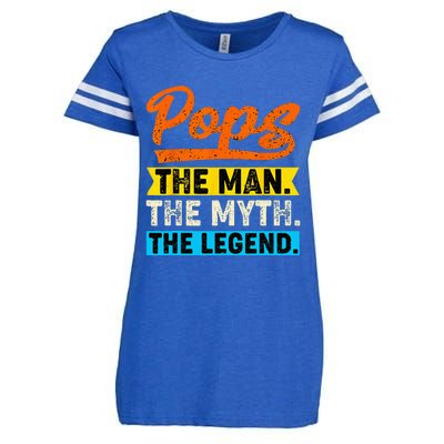 VINTAGE POPS THE MAN THE MYTH THE LEGEND Fathers Day Enza Ladies Jersey Football T-Shirt