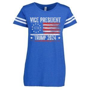 Vice President Trump Funny Biden 2024 Election Retro Us Flag Enza Ladies Jersey Football T-Shirt