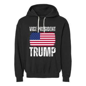 Vice President Trump Usa America Flag Funny Garment-Dyed Fleece Hoodie