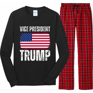 Vice President Trump Usa America Flag Funny Long Sleeve Pajama Set