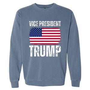 Vice President Trump Usa America Flag Funny Garment-Dyed Sweatshirt