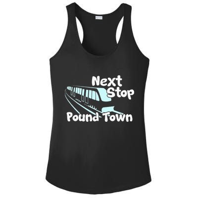 Visit Pound Town Funny Adult Sexual Humor Ladies PosiCharge Competitor Racerback Tank