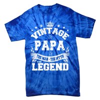 Vintage Papa The Myth Legend Grandpa Gift Funny Gift Tie-Dye T-Shirt