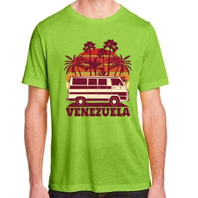 Venezuela Palm Tree Sunset Retro Adult ChromaSoft Performance T-Shirt