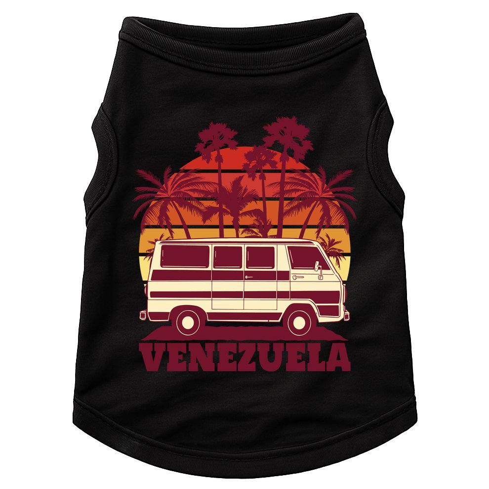 Venezuela Palm Tree Sunset Retro Doggie Tank