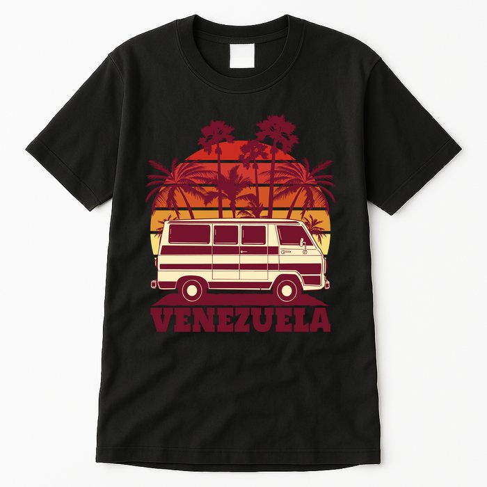 Venezuela Palm Tree Sunset Retro Tall T-Shirt