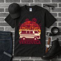Venezuela Palm Tree Sunset Retro Tall T-Shirt