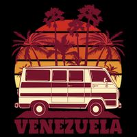 Venezuela Palm Tree Sunset Retro Tall T-Shirt