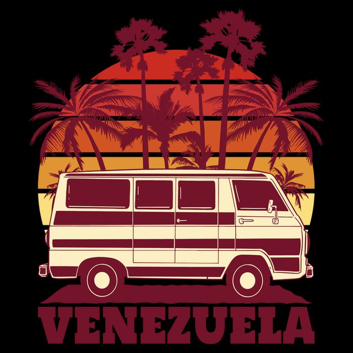 Venezuela Palm Tree Sunset Retro Tall T-Shirt