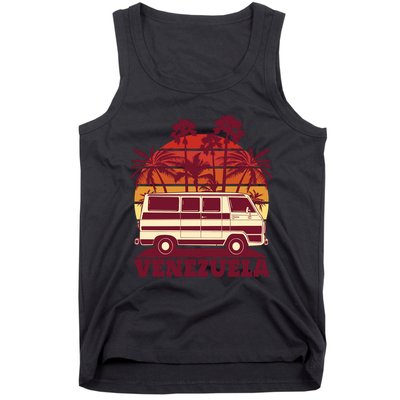 Venezuela Palm Tree Sunset Retro Tank Top