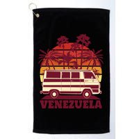 Venezuela Palm Tree Sunset Retro Golf Towel