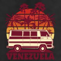 Venezuela Palm Tree Sunset Retro Golf Towel