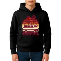 Venezuela Palm Tree Sunset Retro Kids Hoodie