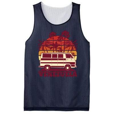 Venezuela Palm Tree Sunset Retro Mesh Reversible Basketball Jersey Tank