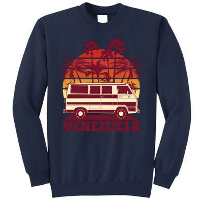 Venezuela Palm Tree Sunset Retro Tall Sweatshirt