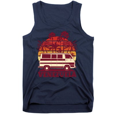 Venezuela Palm Tree Sunset Retro Tank Top