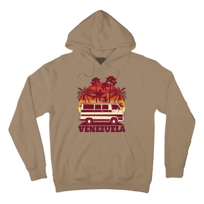 Venezuela Palm Tree Sunset Retro Hoodie