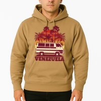 Venezuela Palm Tree Sunset Retro Hoodie
