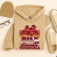 Venezuela Palm Tree Sunset Retro Hoodie
