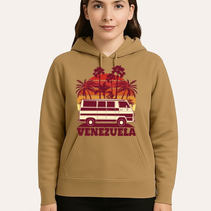 Venezuela Palm Tree Sunset Retro Hoodie