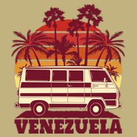 Venezuela Palm Tree Sunset Retro Hoodie