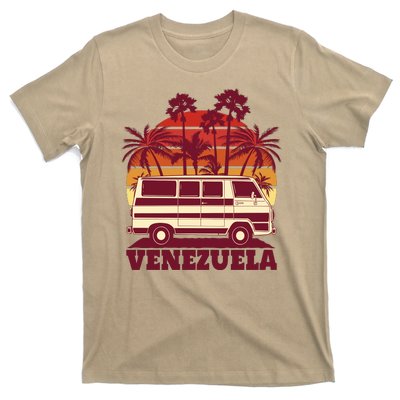 Venezuela Palm Tree Sunset Retro T-Shirt