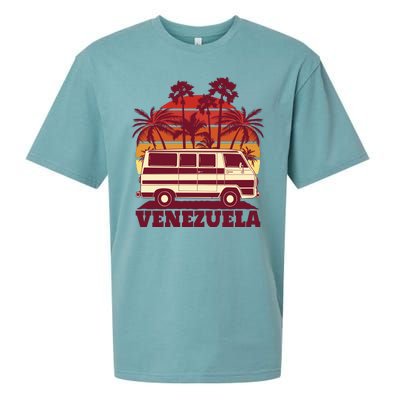 Venezuela Palm Tree Sunset Retro Sueded Cloud Jersey T-Shirt