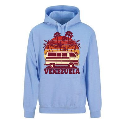 Venezuela Palm Tree Sunset Retro Unisex Surf Hoodie