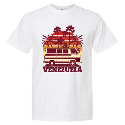 Venezuela Palm Tree Sunset Retro Garment-Dyed Heavyweight T-Shirt