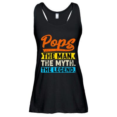 VINTAGE POPS THE MAN THE MYTH THE LEGEND Father's Day Ladies Essential Flowy Tank