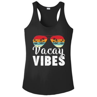 Vintage Palm Tree Sunglasses Summer Vacation Vacay Vibes Gift Ladies PosiCharge Competitor Racerback Tank