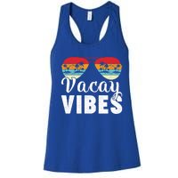 Vintage Palm Tree Sunglasses Summer Vacation Vacay Vibes Gift Women's Racerback Tank