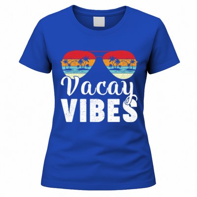 Vintage Palm Tree Sunglasses Summer Vacation Vacay Vibes Gift Women's T-Shirt