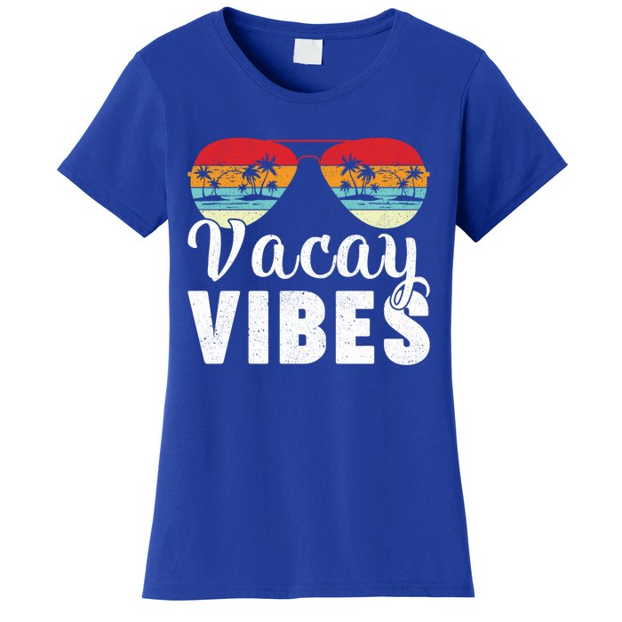 Vintage Palm Tree Sunglasses Summer Vacation Vacay Vibes Gift Women's T-Shirt