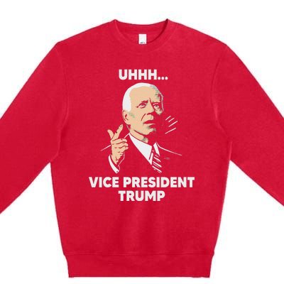 Vice President Trump Kamala Harris Biden Meme Design Premium Crewneck Sweatshirt