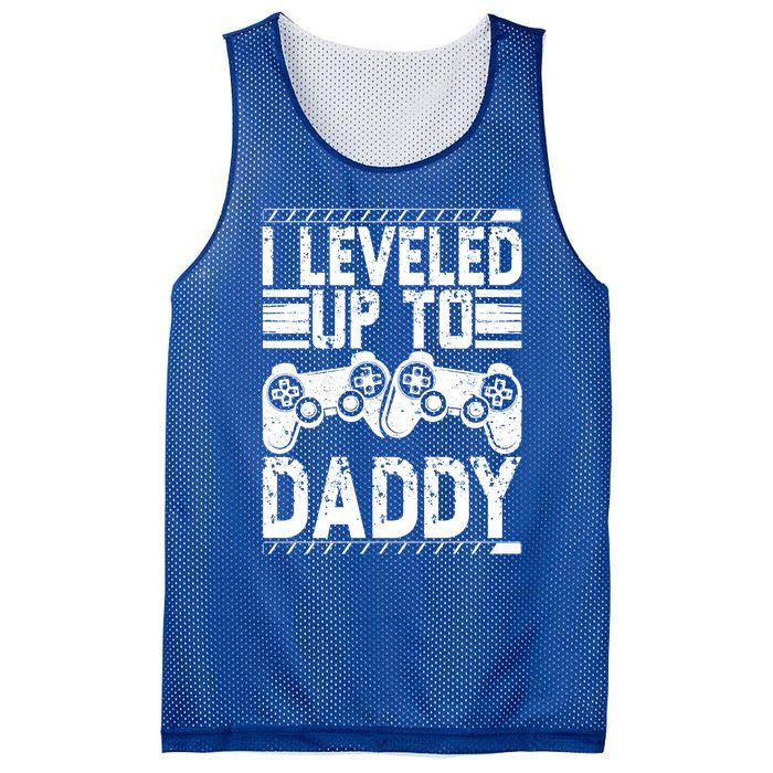 Vintage Promoted To Daddy Gift Gamer I Leveled Up To Daddy Cute Gift Mesh Reversible Basketball Jersey Tank