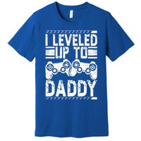 Vintage Promoted To Daddy Gift Gamer I Leveled Up To Daddy Cute Gift Premium T-Shirt