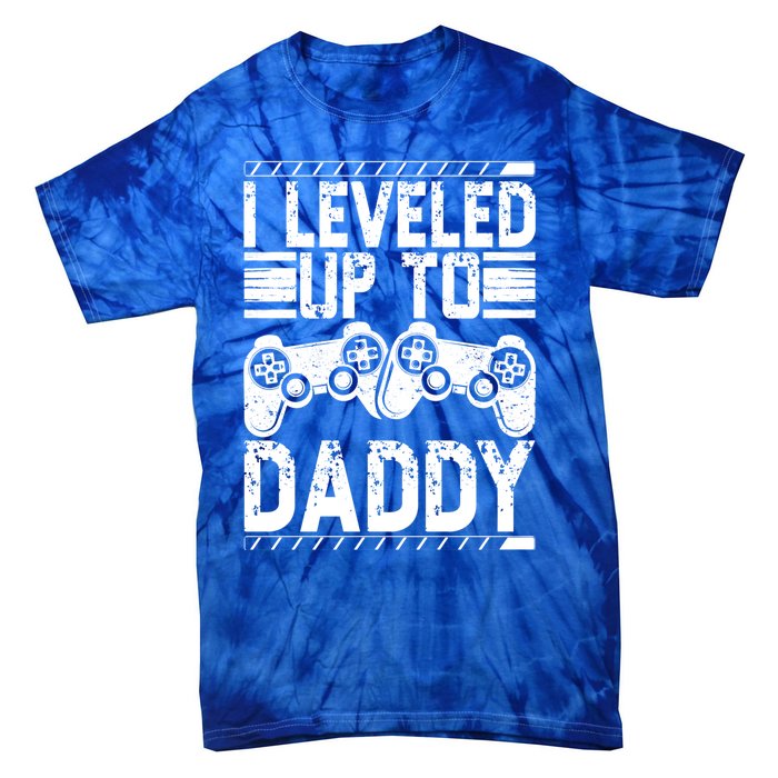 Vintage Promoted To Daddy Gift Gamer I Leveled Up To Daddy Cute Gift Tie-Dye T-Shirt