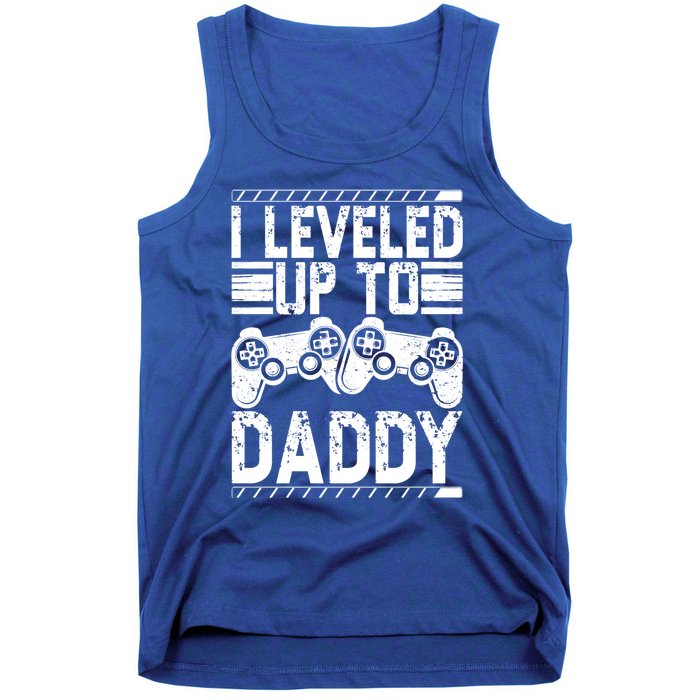 Vintage Promoted To Daddy Gift Gamer I Leveled Up To Daddy Cute Gift Tank Top